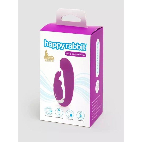 Лиловый вибратор Mini G-Spot Curve Vibe с клиторальным зайчиком