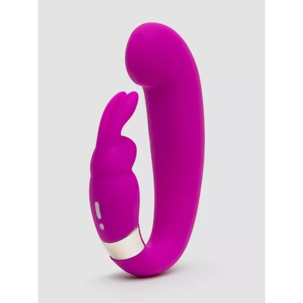 Лиловый вибратор Mini G-Spot Curve Vibe с клиторальным зайчиком