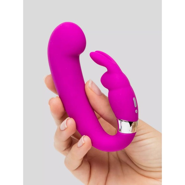 Лиловый вибратор Mini G-Spot Curve Vibe с клиторальным зайчиком