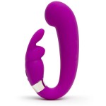 Лиловый вибратор Mini G-Spot Curve Vibe с клиторальным зайчиком