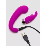 Лиловый вибратор Mini G-Spot Curve Vibe с клиторальным зайчиком