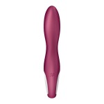 Малиновый вибромассажер для стимуляции G-точки Heated Thrill - 20,6 см.