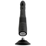 Черный вибратор с поступательными движениями G and P-Spot Thrusting Vibrator - 23 см.