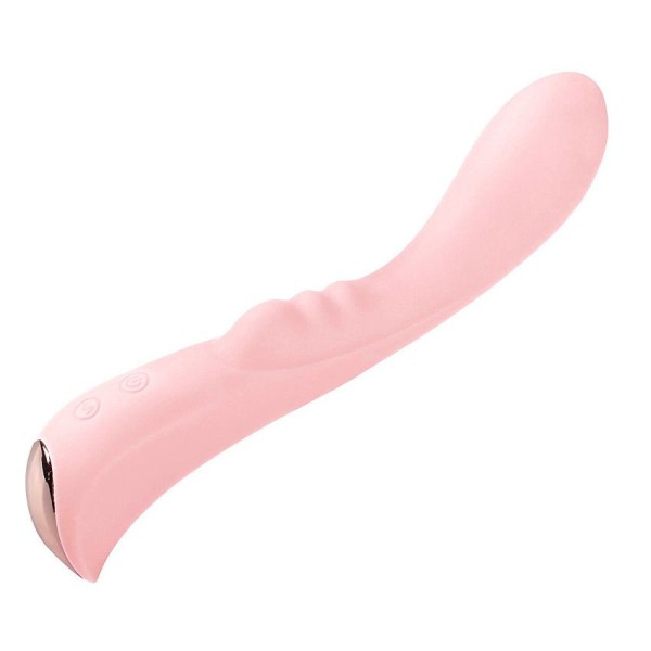 Нежно-розовый вибромассажер 6 Silicone G-Spot Fun - 19,1 см.