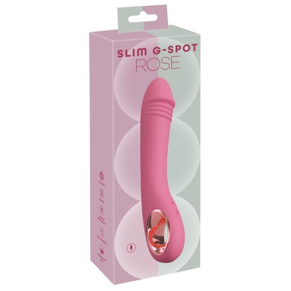 Розовый тонкий вибратор для точки G Slim G-Spot Rose - 21,4 см. Розовый тонкий вибратор для точки G Slim G-Spot Rose - 21,4 см.