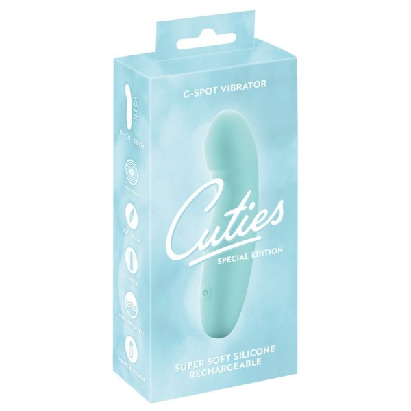 Аквамариновый мини-вибратор Cuties G-Spot Vibrator - 15,5 см.