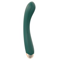 Зеленый вибратор для G-точки - 20 см.