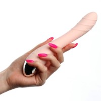 Нежно-розовый вибратор для стимуляции точки G - 22 см. Нежно-розовый вибратор для стимуляции точки G - 22 см.