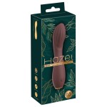 Коричневый вибратор с рельефной головкой Hazel 05 - 15 см.