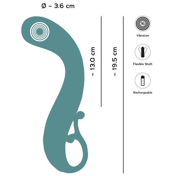 Бирюзовый вибратор для точки G The Magician G-Spot Vibrator - 19 см. Бирюзовый вибратор для точки G The Magician G-Spot Vibrator - 19 см.