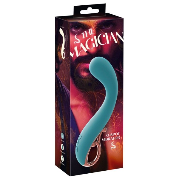 Бирюзовый вибратор для точки G The Magician G-Spot Vibrator - 19 см. Бирюзовый вибратор для точки G The Magician G-Spot Vibrator - 19 см.