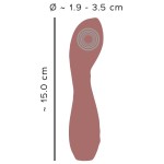 Коричневый вибратор с рельефной головкой Hazel 05 - 15 см.
