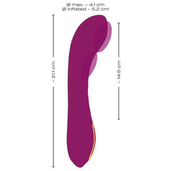 Лиловый вибратор с функцией расширения Inflatable Vibrator - 21,1 см. Лиловый вибратор с функцией расширения Inflatable Vibrator - 21,1 см.