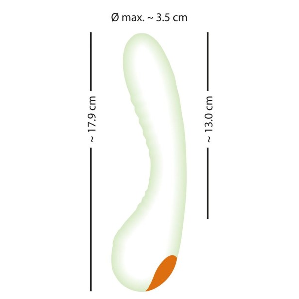 Люминесцентный вибратор для точки G Glow in the dark G-Spot - 17,9 см. Люминесцентный вибратор для точки G Glow in the dark G-Spot - 17,9 см.