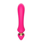 Розовый изогнутый вибромассажер Moon Vibrator - 21,1 см.