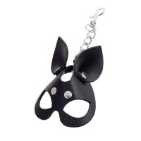 Кожаный брелок в виде маски кошки Кожаный брелок в виде маски кошки