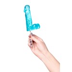 Голубой леденец в форме члена со вкусом блю кюрасао - 173 гр.