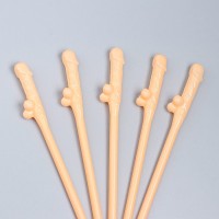 Телесные коктейльные трубочки в виде пениса - 5 шт. Телесные коктейльные трубочки в виде пениса - 5 шт.