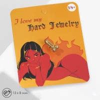 Золотистый пирсинг в ухо в виде пениса Золотистый пирсинг в ухо в виде пениса