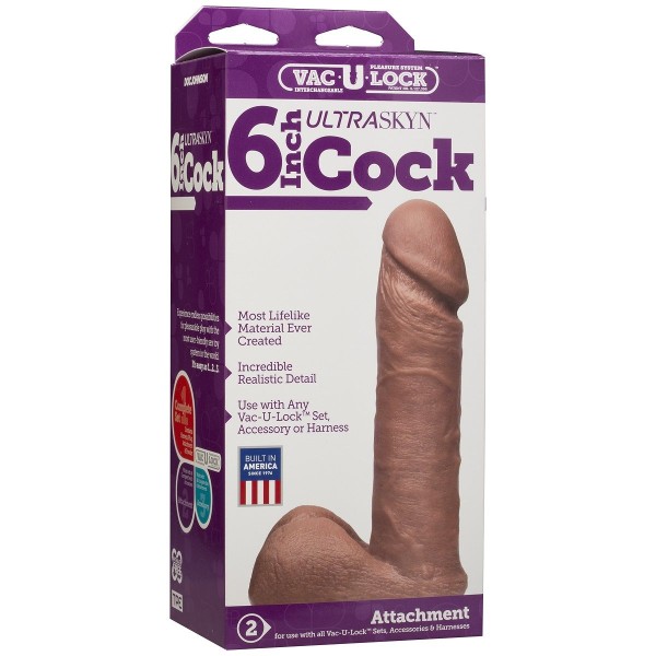 Насадка-мулат для трусиков Vac-U-Lock 6 ULTRASKYN Cock - 17,3 см.