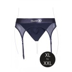 Черные трусики-пояс для страпона с вибропулей - размер XL-XXL