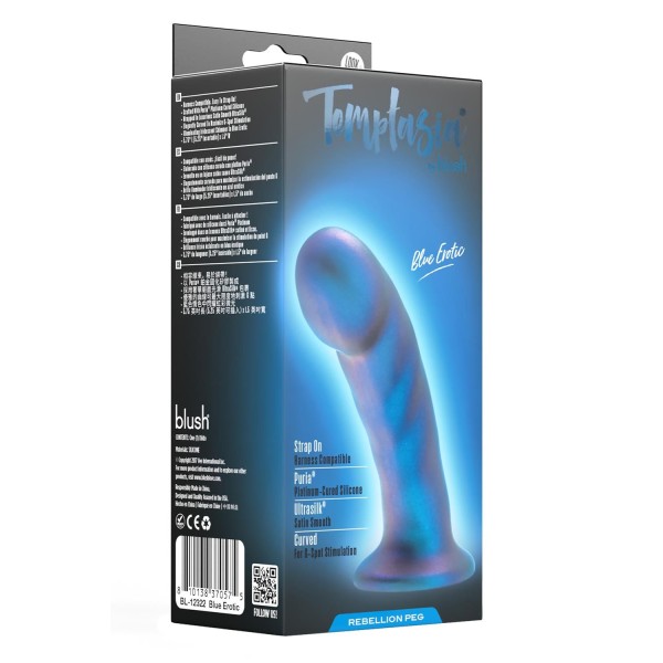 Синяя насадка-фаллоимитатор Rebellion 5.75 Inch Pegging Dildo - 14,6 см.
