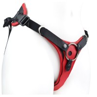 Красно-черный женский пояс с 2 способами крепления насадок Красно-черный женский пояс с 2 способами крепления насадок