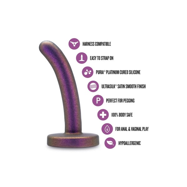 Фиолетовая насадка с гладкой поверхностью Surrender 4.75 Inch Beginner Pegging Dildo - 12 см.