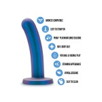 Синяя насадка с гладкой поверхностью Surrender 5.75 Inch Intermediate Pegging Dildo - 14,6 см.