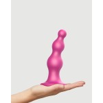 Розовая насадка Strap-On-Me Dildo Plug Beads size L