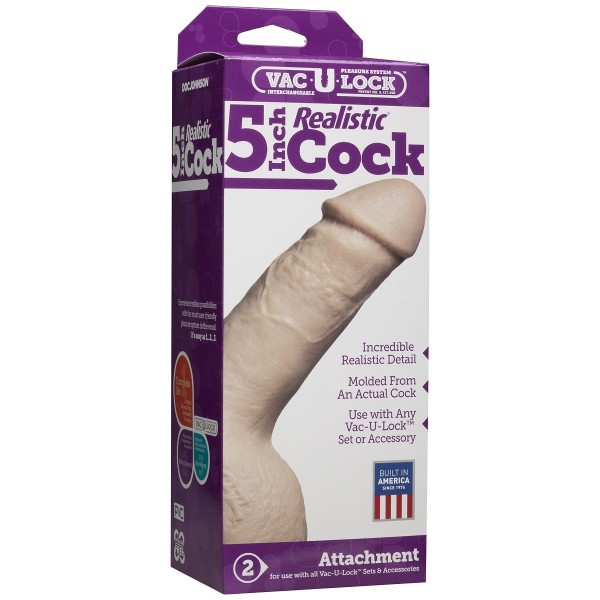 Насадка-реалистик для трусиков Vac-U-Lock 5 Realistic - 12,7 см.