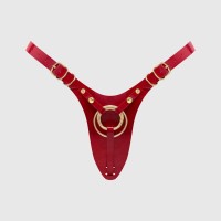 Красный пояс для фиксации насадок Strap-On-Me Leatherette Harness Fabulous