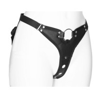 Черный женский пояс с вагинальной пробкой Черный женский пояс с вагинальной пробкой