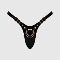 Черный пояс для фиксации насадок Strap-On-Me Leatherette Harness Fabulous