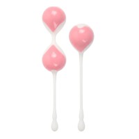 Набор розово-белых вагинальных шариков: двойные и одинарный