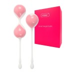 Набор розово-белых вагинальных шариков: двойные и одинарный