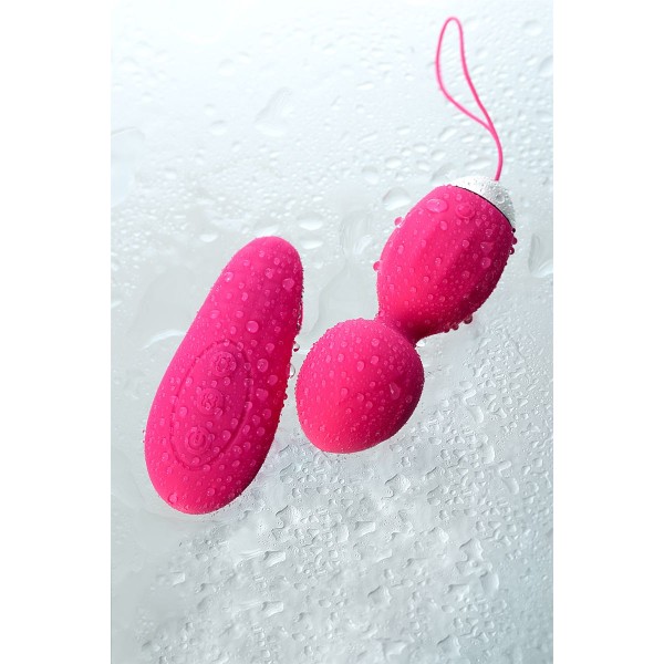 Розовые виброшарики TELLA с пультом-стимулятором