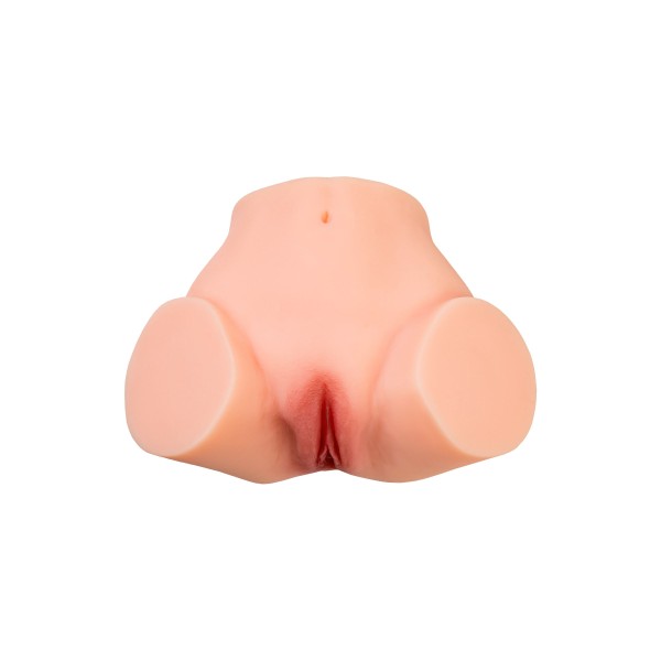 Телесный реалистичный мастурбатор-полуторс с 2 любовными входами