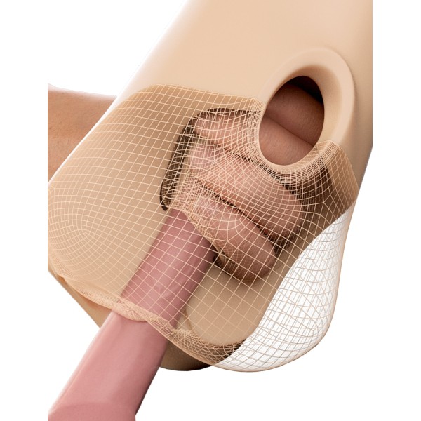 Телесный мастурбатор с вибрацией Double Pounder Vibrating Squeeze Stroker