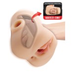 Телесный мастурбатор с вибрацией Double Pounder Vibrating Squeeze Stroker