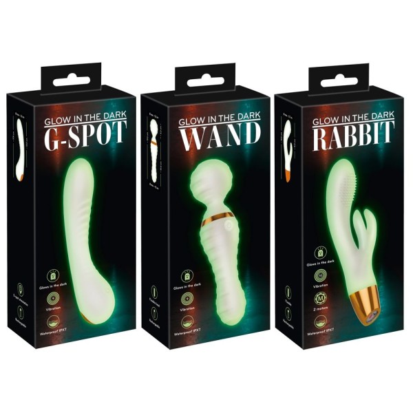 Набор из 3 светящихся в темноте вибраторов Glow in the Dark Set