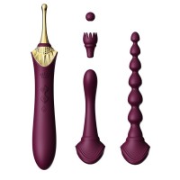 Сливовый вибратор с 4 сменными насадками Bess 2 Сливовый вибратор с 4 сменными насадками Bess 2