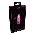 Розовая перезаряжаемая вибропуля Glitter - 6,8 см.