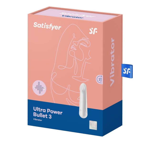 Белый мини-вибратор Ultra Power Bullet 3 Белый мини-вибратор Ultra Power Bullet 3