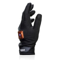 Черная виброперчатка для массажа Fuzu на левую руку