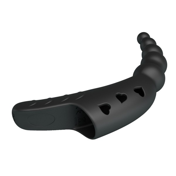 Черный вибратор на палец Jordin - 12,2 см.