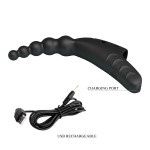 Черный вибратор на палец Jordin - 12,2 см.