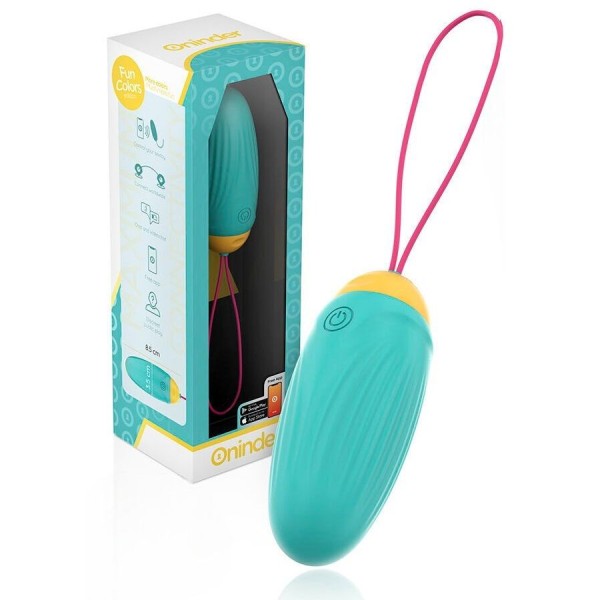 Бирюзовое виброяйцо с ротацией и управлением через приложение