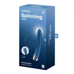 Синий вибратор-ротатор Spinning Vibe 1 - 18 см.