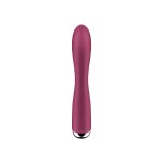 Малиновый вибратор-кролик Spinning Rabbit 1 с ротацией - 20 см.